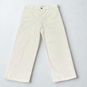 Ella Moss Wide Leg High Waisted Cropped Pants Size 4 Beige Cream Coastal Cowgirl